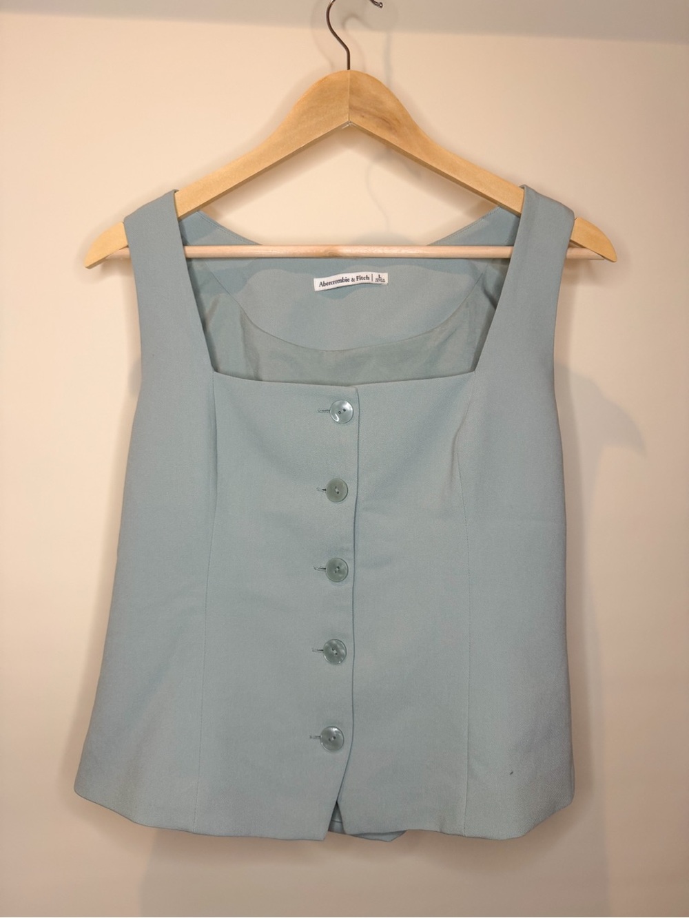 Abercrombie & Fitch Pale Blue Button-Front Square Neck Camisole